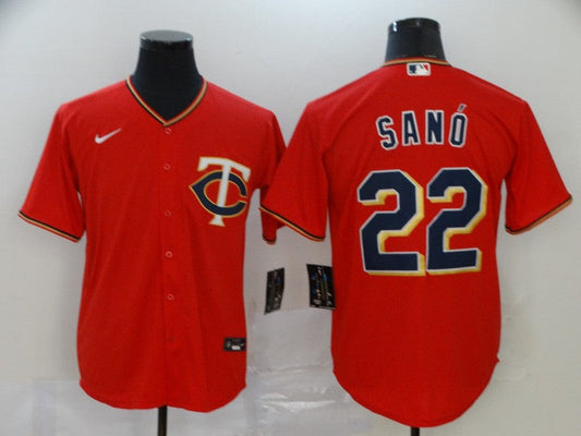 Men's Minnesota Twins Miguel Sano #22 Red Replica Baseball jersey