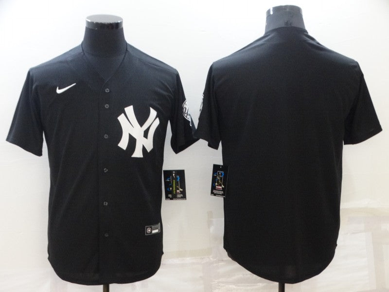 Men's New York Yankees Black Replica Blank jersey