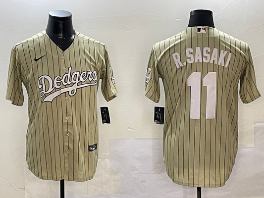 Men's Los Angeles Dodgers Roki Sasaki #11 Gold Replica Player jersey