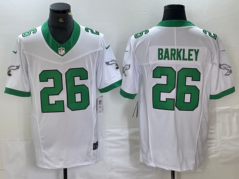 Men's Philadelphia Eagles Saquon Barkley #26 White Vapor F.U.S.E. Limited jersey