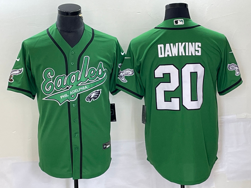 Men's Philadelphia Eagles Brian Dawkins #20 Kelly Green Game jersey Joint Edition