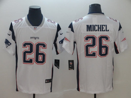 Men's New England Patriots Sony Michel #26 White Game jersey