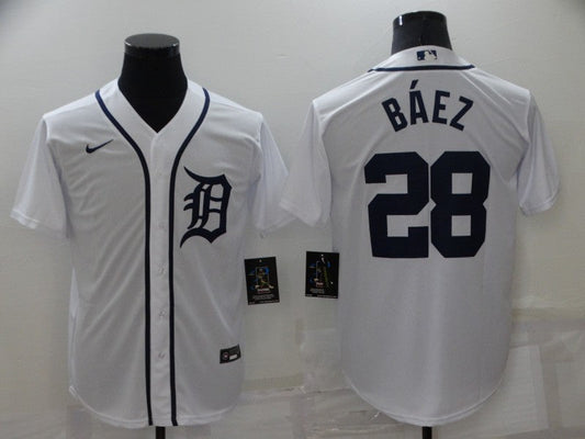 Men's Detroit Tigers Javier Baez #28 White Replica Baseball jersey