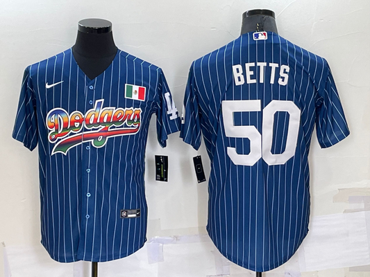 Men's Los Angeles Dodgers Mookie Betts #50 Blue Alternate Game jersey