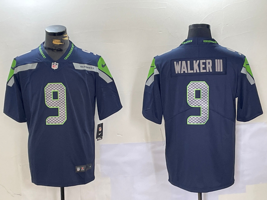 Men's Seattle Seahawks Kenneth Walker III #9 Navy Player Game jersey