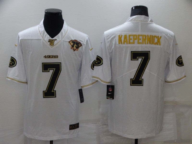 Men's San Francisco 49ers Colin Kaepernick #7 White 75th Anniversary Game jersey