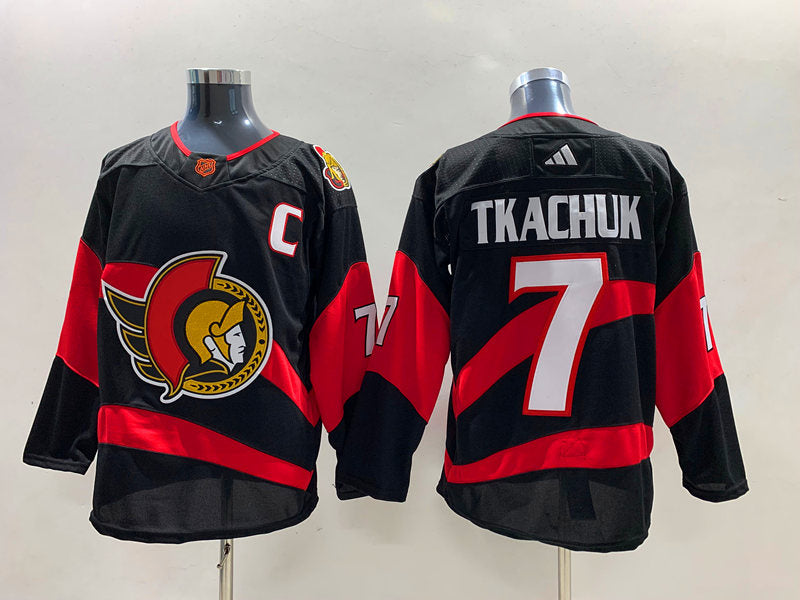 Men's Ottawa Senators Brady Tkachuk #7 Black Player jersey