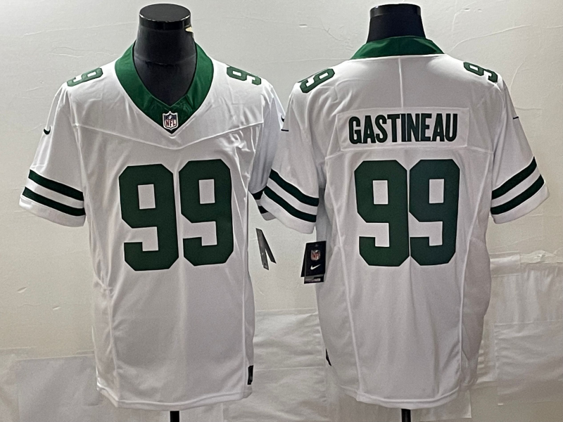 Men's New York Jets Mark Gastineau #99 White Legacy Vapor F.U.S.E. Limited jersey