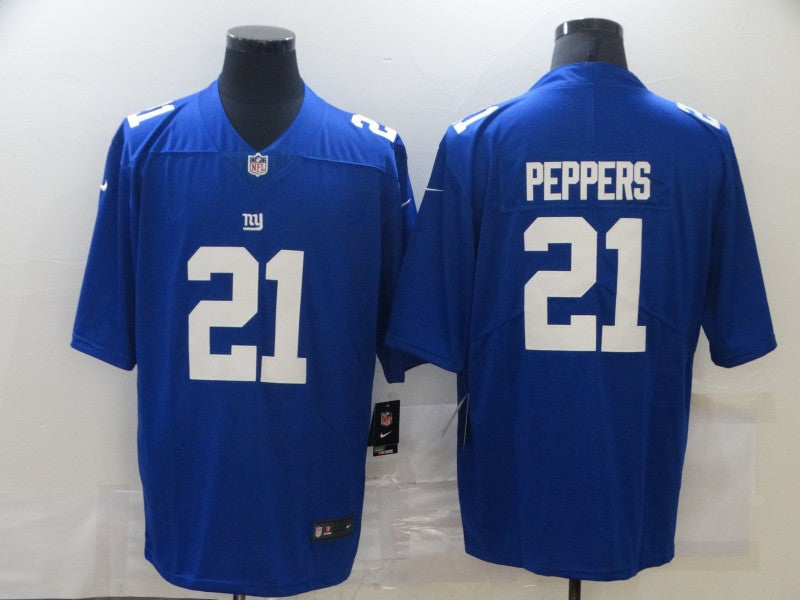 Men's New York Giants Jabrill Peppers #21 Blue Game jersey