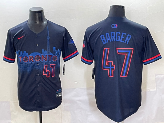 Men's Toronto Blue Jays Addison Barger #47 Black 2024 City Connect Limited Player Jersey