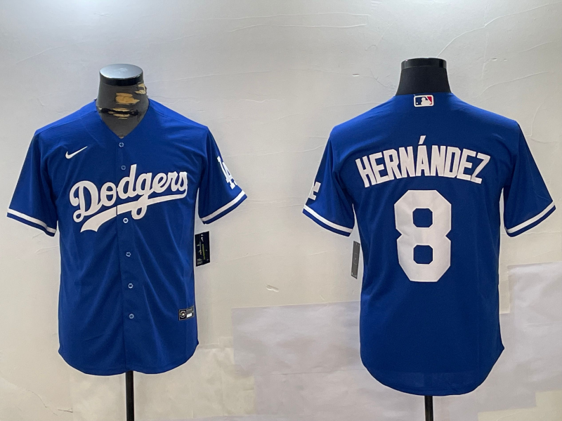 Men's Los Angeles Dodgers Enrique Hernandez #8 Blue Replica Game jersey