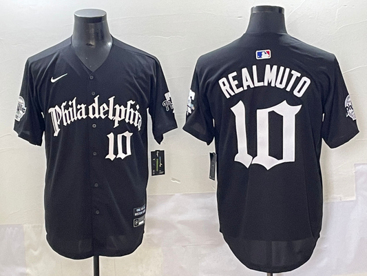 Men's Philadelphia Phillies J.T. Realmuto #10 Black Replica Player Jersey