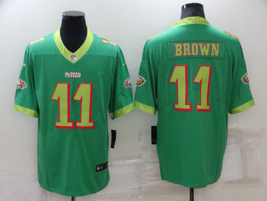 Men's Philadelphia Eagles A.J. Brown #11 Kelly Green City Edition Game jersey
