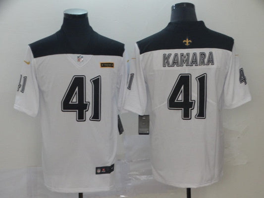 Men's New Orleans Saints Alvin Kamara #41 White City Edition Game jersey