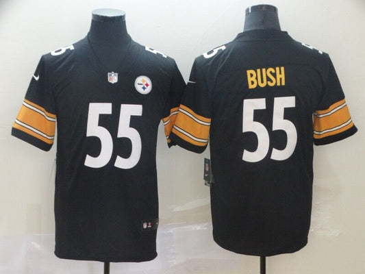 Men's Pittsburgh Steelers Devon Bush Jr. #55 Black Game jersey