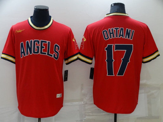 Men's Los Angeles Angels Shohei Ohtani #17 Red Replica Player jersey