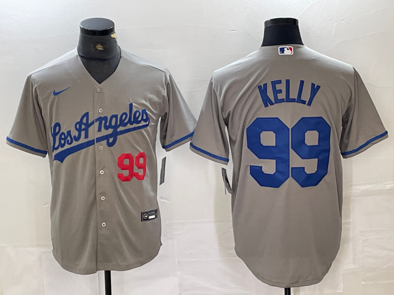 Men's Los Angeles Dodgers Joe Kelly #99 Gray Replica Game jersey