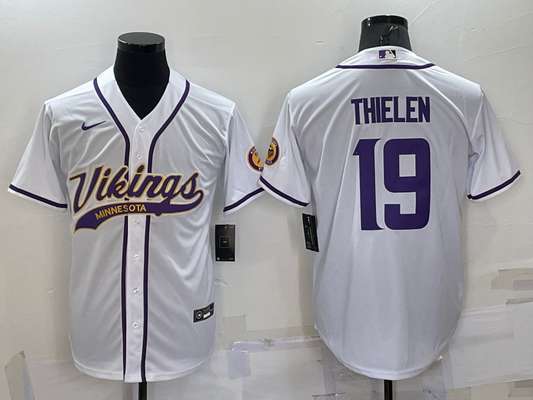 Men's Minnesota Vikings Adam Thielen #19 White Game jersey Joint Edition
