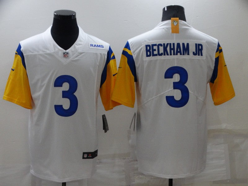 Men's Los Angeles Rams Odell Beckham Jr. #3 White Game jersey