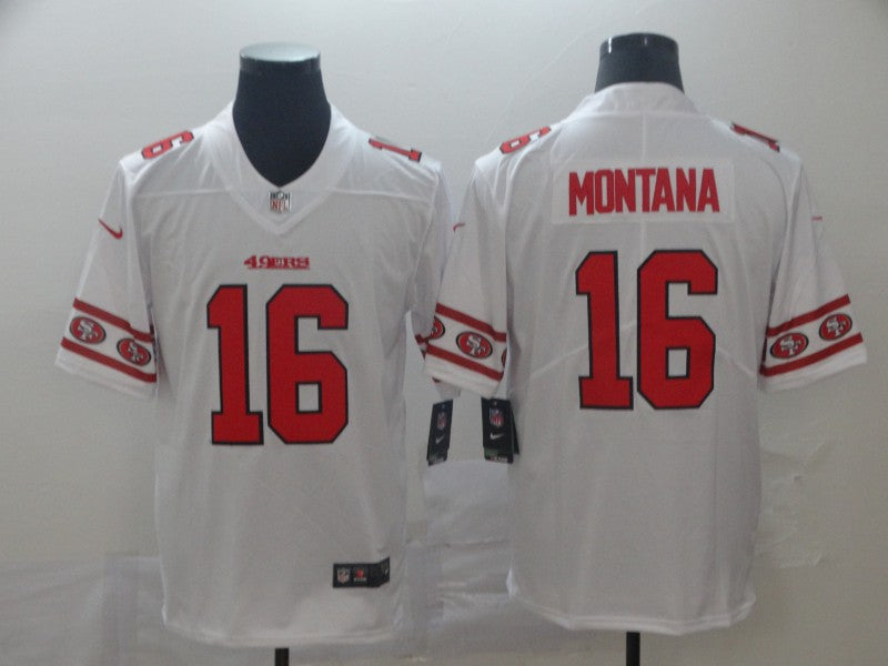 Men's San Francisco 49ers Joe Montana #16 White Authentic Game jersey