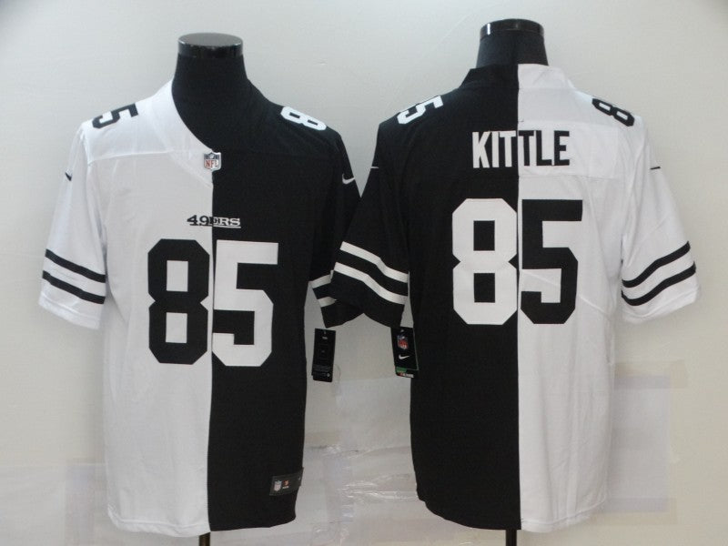 Men's San Francisco 49ers George Kittle #85 Black/White Game jersey