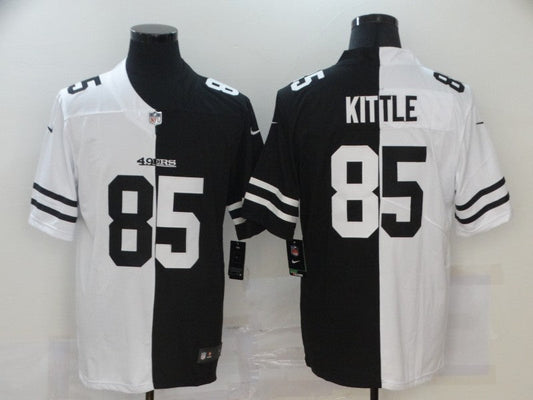 Men's San Francisco 49ers George Kittle #85 Black/White Game jersey