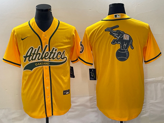Men's Oakland Athletics Gold Replica Game jersey Joint Edition