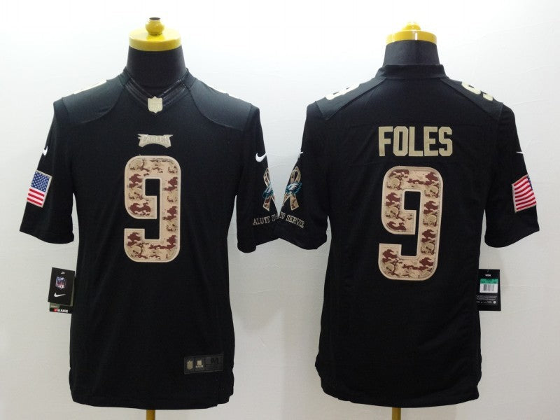 Men's Philadelphia Eagles Nick Foles #9 Black Player Game jersey