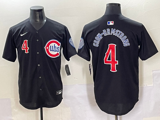 Men's Chicago Cubs Pete Crow-Armstrong #4 Black Limited Player Jersey