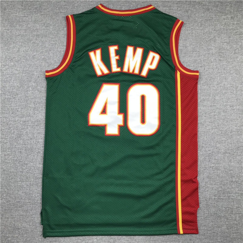Men's Seattle Supersonics Shawn Kemp #40 Green Throwback Swingman Jersey