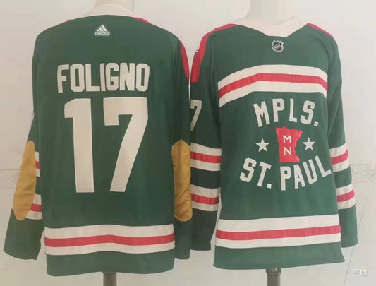 Men's Minnesota Wild Marcus Foligno #17 Green Breakaway Player jersey