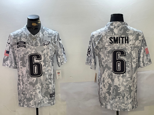 Men's Philadelphia Eagles DeVonta Smith #6 Arctic Camo 2024 Salute to Service Limited jersey