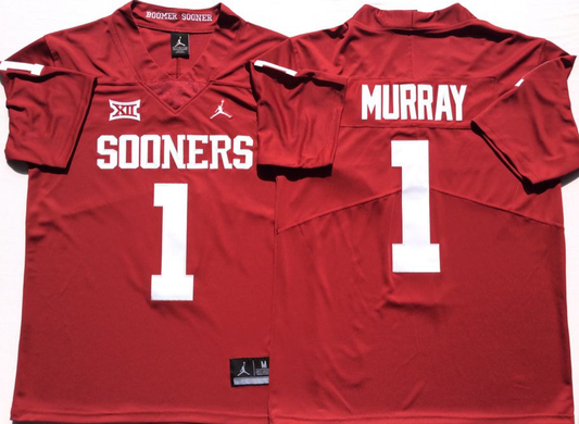 Men's Oklahoma Sooners Kyler Murray #1 Crimson Player Game Jersey