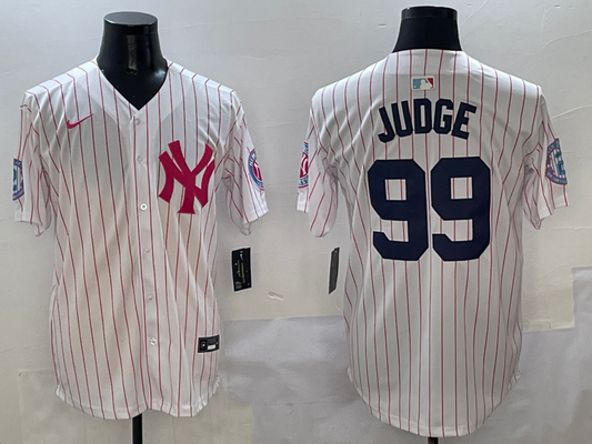 Men's New York Yankees Aaron Judge #99 White Team Game Jersey