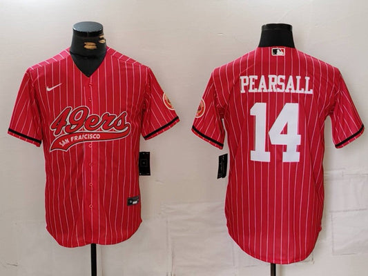 Men's San Francisco 49ers Ricky Pearsall #14 Red Player Game jersey