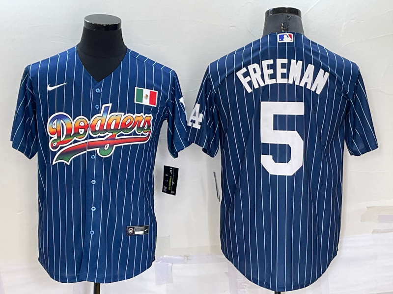 Men's Los Angeles Dodgers Freddie Freeman #5 Blue Replica Game jersey