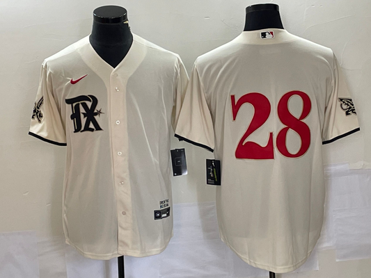 Men's Texas Rangers Jonah Heim #28 Cream 2023 City Connect Replica Player jersey