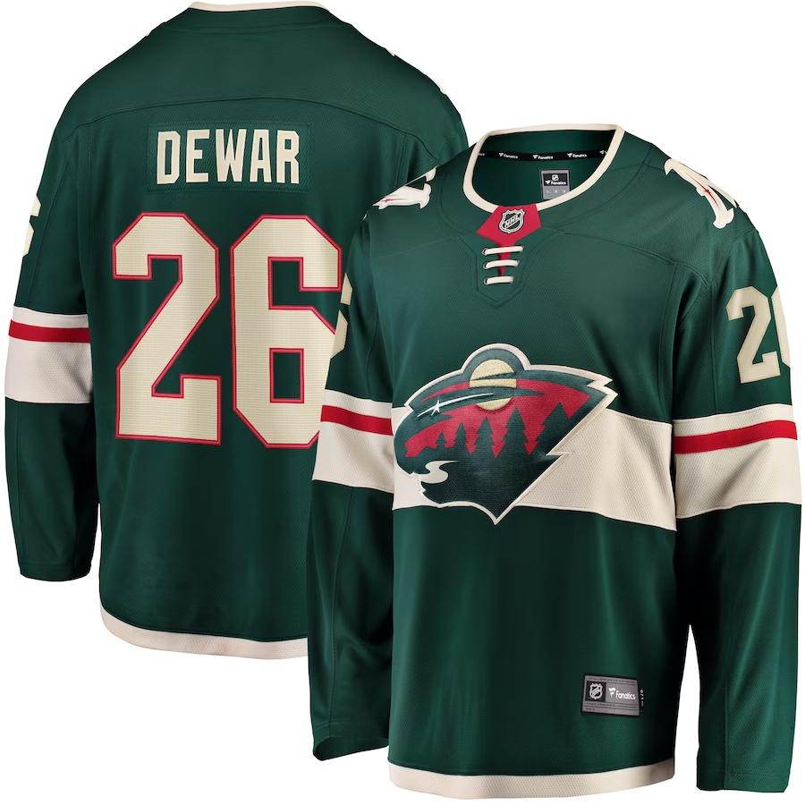 Men's Minnesota Wild Connor Dewar #26 Green Home Breakaway Player jersey