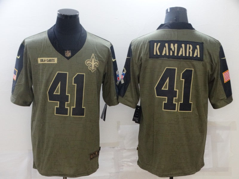 Men's New Orleans Saints Alvin Kamara #41 Brown Game Player jersey