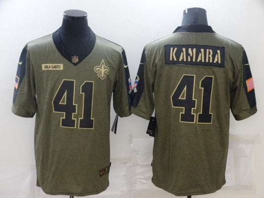 Men's New Orleans Saints Alvin Kamara #41 Brown Game Player jersey