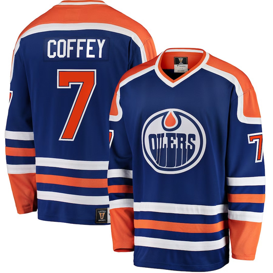 Men's Edmonton Oilers Paul Coffey #7 Blue Breakaway Player jersey