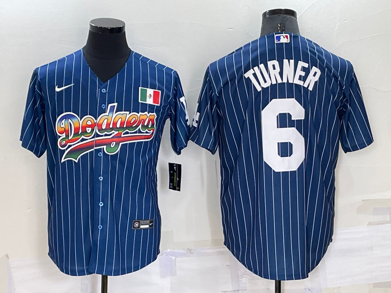 Men's Los Angeles Dodgers Trea Turner #6 Blue Stitched jersey