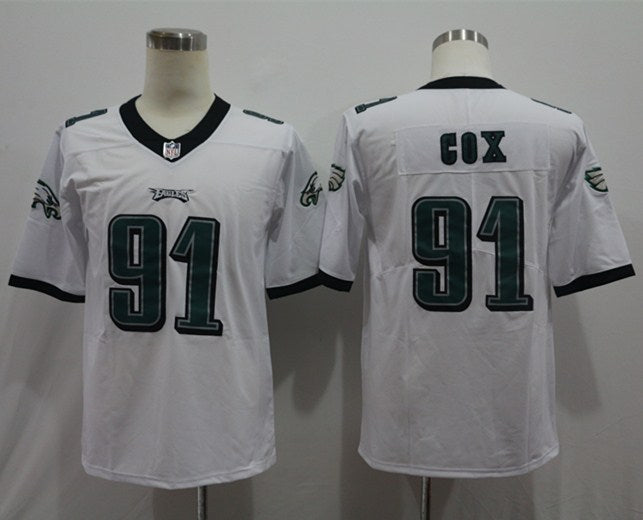 Men's Philadelphia Eagles Fletcher Cox #91 White Game jersey