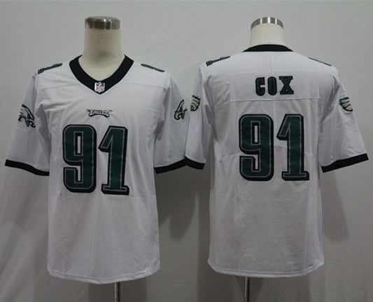 Men's Philadelphia Eagles Fletcher Cox #91 White Game jersey