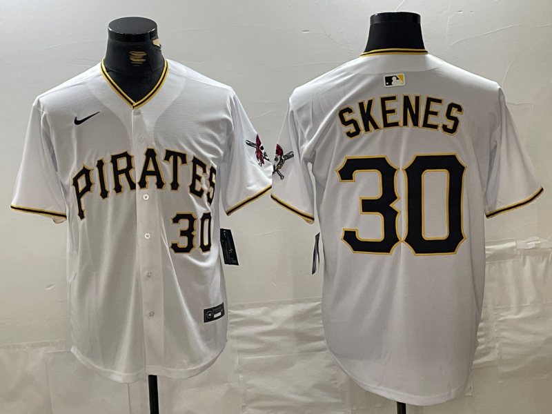 Men's Pittsburgh Pirates Paul Skenes #30 White Home Replica Player jersey