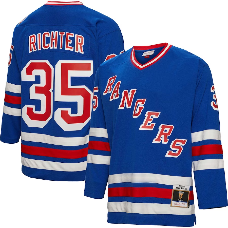 Men's New York Rangers Mike Richter #35 Blue Player jersey