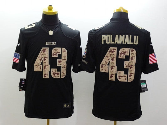 Men's Pittsburgh Steelers Troy Polamalu #43 Black Authentic Game jersey