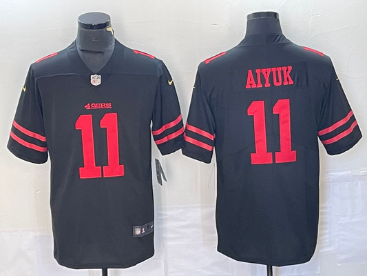 Men's San Francisco 49ers Brandon Aiyuk #11 Black Game jersey