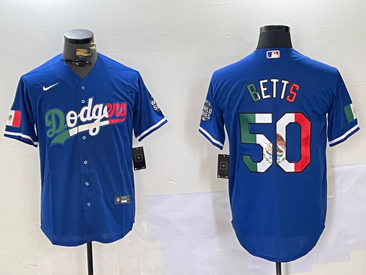 Men's Los Angeles Dodgers Mookie Betts #50 Blue Game Player jersey
