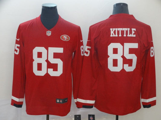 Men's San Francisco 49ers George Kittle #85 Red Authentic Game jersey